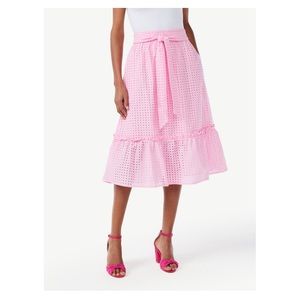Scoop Women’s Bow Tie Tier Midi Skirt - Large